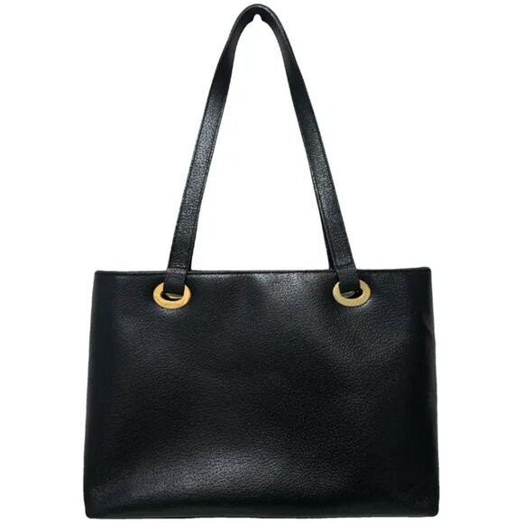SALE! Vintage Gucci Leather Ophidia Black Tote Bag Medium Gold w/FREE Accessory - Picture 1 of 16